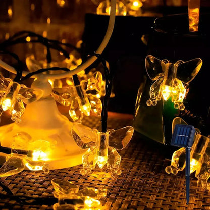 Guirnalda Solar Guia Luces Led Calidas Y Rgb Lamparas 5 Mts