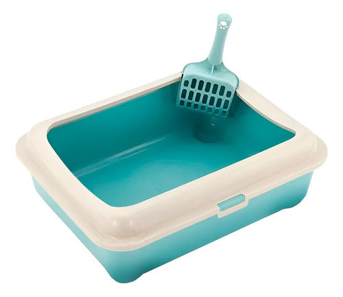 Arenero Para Gato Rectangular Bandeja Sanitaria Con Pala Blanco