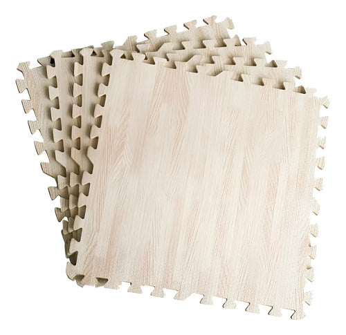 Pack X8 Alfombra Goma Eva Encastrable Simil Madera 60x60