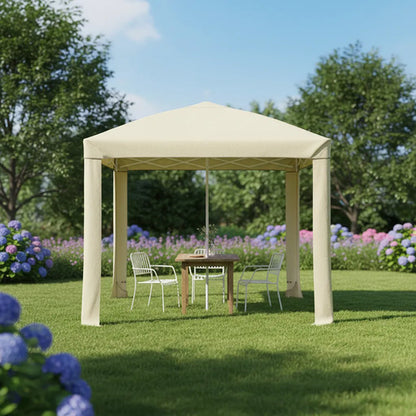 Gazebo Sombrilla Plegable Acero Ideal Fuerte Premium Calidad Beige Claro