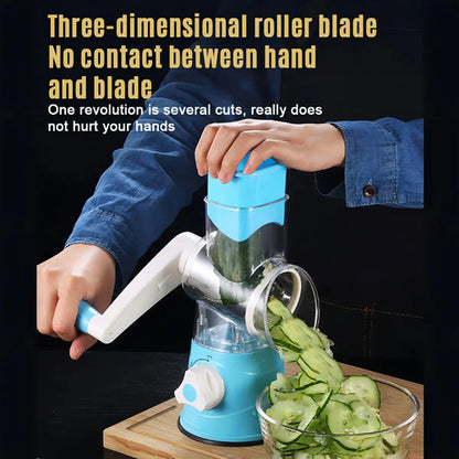 Rallador Tambor Rotativo Manual 3 Cuchilla Intercambiable