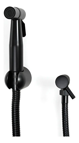 Ducha Higienica Negra Metalica Grifo Baño Con Boton