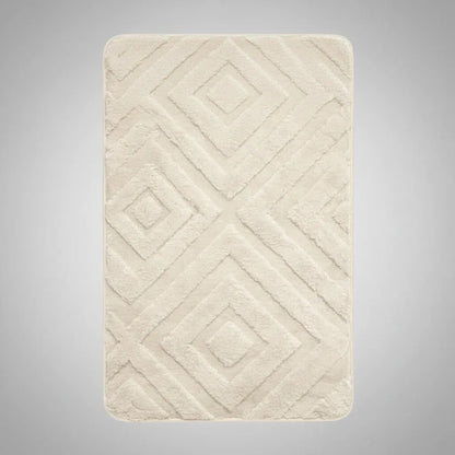Alfombra Baño Absorbente Antideslizante Poliéster 50x80cm Crema