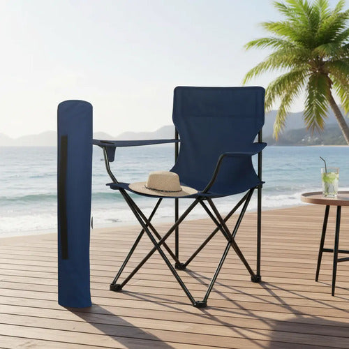 X3 Silla Plegable Camping Reposera Con Apoyabrazos Playa
