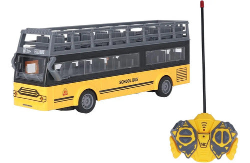 Autobus Escolar Con Control Remoto Luces Led Juguete Aleatorio