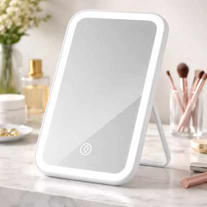 Espejo Luz Led Tactil Usb 3 Niveles Angulo Ajustable Blanco Blanco