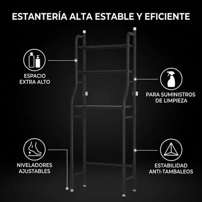 Organizador De Ducha De Pared Para Baño Con 3 Estantes De Metal Negro