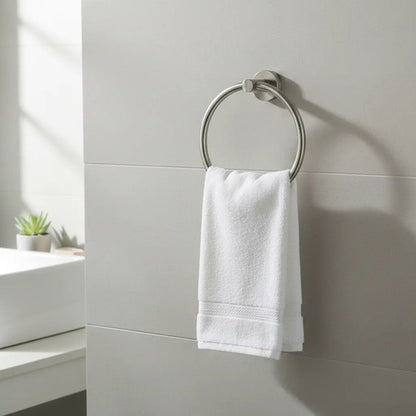 Toallero Soporte Aro Anillo Porta Toalla Baño 16,5cm Pared Plateado