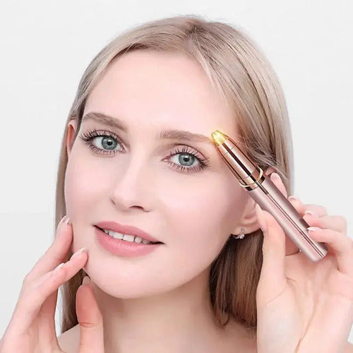 Afeitadora Depiladora Inalambrica + Lapiz Perfilador Cejas Rosa Con Blanco