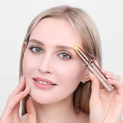 Afeitadora Depiladora Inalambrica + Lapiz Perfilador Cejas Rosa Con Blanco