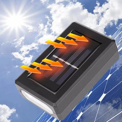 Set X8 Aplique Solar Pared Foco Led Exterior Lampara Spot Negro