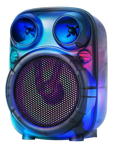 Parlante Bluetooth Portatil Con Luces Led Rgb 1000mah Translucido
