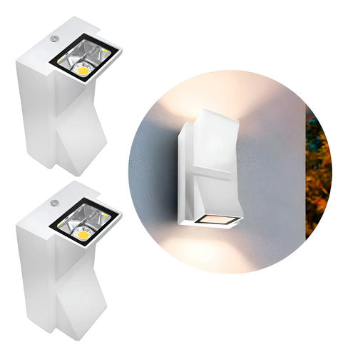 Set X2 Aplique Pared Bidireccional Lampara Foco Exterior
