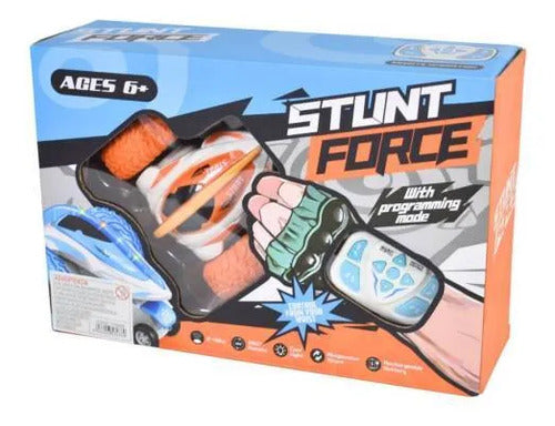 Auto Rc Acrobático 360° Recargable Control De Pulsera Naranja Con Blanco