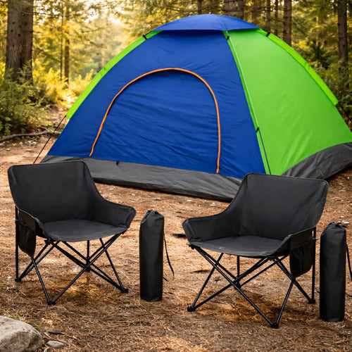 Carpa 3 Personas Iglu 200x150cm + 2 Sillas Plegables Camping Varios