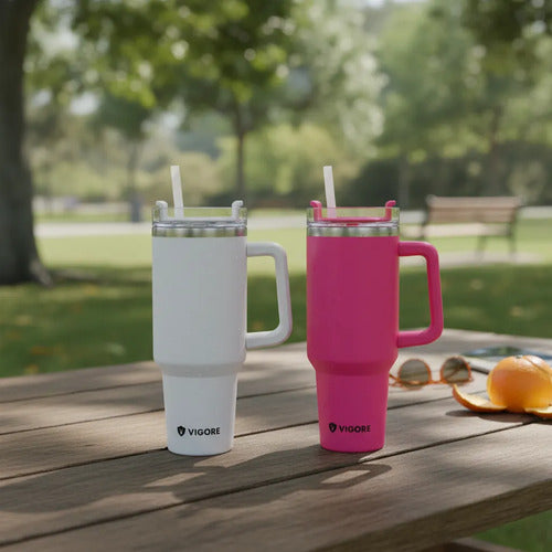 Vaso Térmico Acero Inoxidable Tapa Sorbito Plástico Lavable Aleatorio