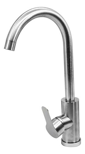 Monocomando Cocina Cuello Cisne Canilla Mesada Grifo Metal Cromado