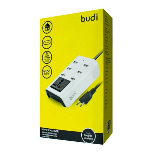 Cargador Tipo Zapatilla De Pared 6 Usb + Enchufe Electrico