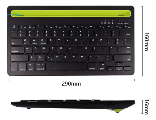 Teclado Inalambrico Tablet Celu Bluetooth Portátil Soporte
