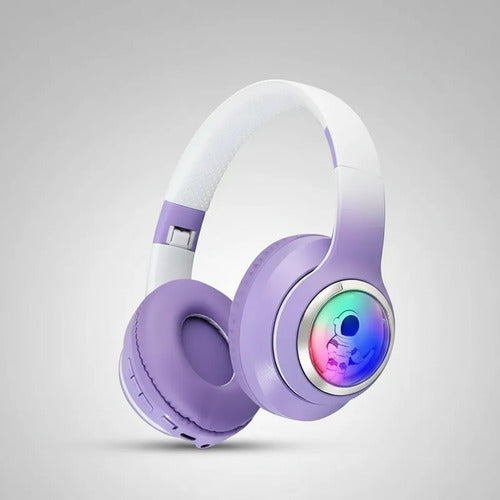 Auriculares Bluetooth Astronauta Vincha Ajustable Tf Led Rgb Aleatorio