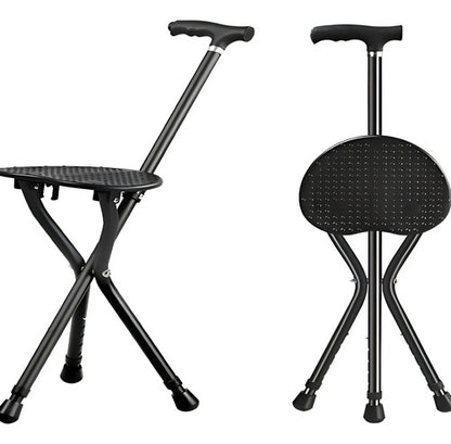 Baston Antideslizante Con Asiento Mango Anatomico Aluminio Aleatorio