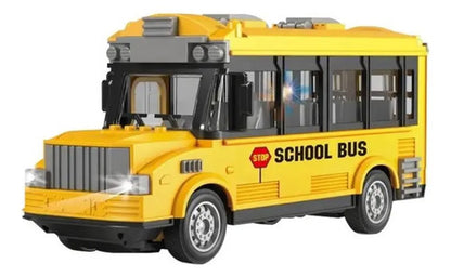 Autobus Escolar Con Control Remoto Con Luces Led Juguete Aleatorio