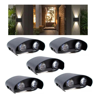 Set X5 Foco Pared Aplique Exterior Luminaria Bidireccional