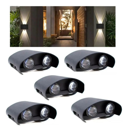 Set X5 Foco Pared Aplique Exterior Luminaria Bidireccional