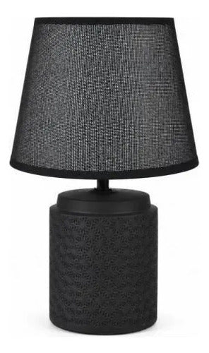 Lámpara Velador Mesa Cerámica Texturizada E27 33cm Negro