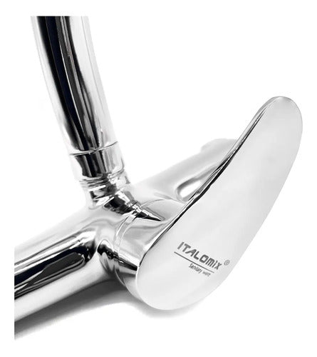 Grifo Monocomando 20cm Cocina Cromado Canilla Mesada Pared
