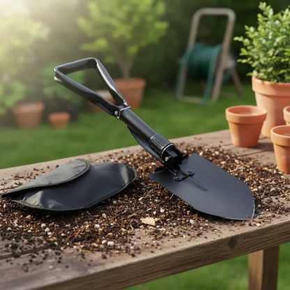 Pala Plegable Acero Camping Jardin Funda Militar Camping 58c Negro