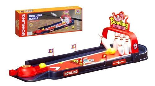 Mini Bowling Infantil Lanzador Bolos Pelotas Juego De Mesa Liso