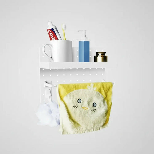 Organizador Estante Pared Baño Cocina Multiuso 30x26x8cm Blanco