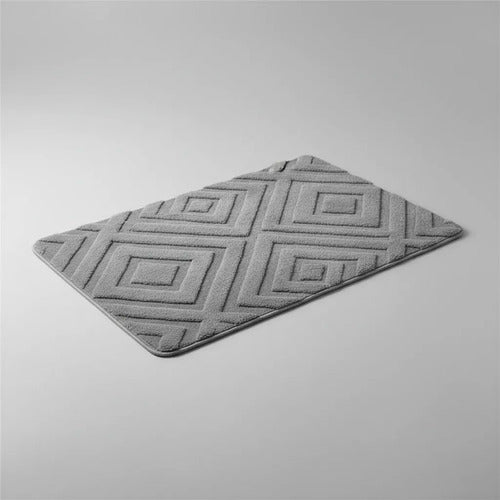 Alfombra Baño Secado Rápido Mediana Absorbente 50x80cm Gris