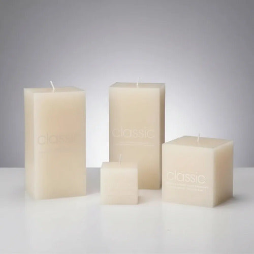 Vela Aromática Perfumada Vainilla Cuadrada 7x7,5cm Cera 38hr Crema