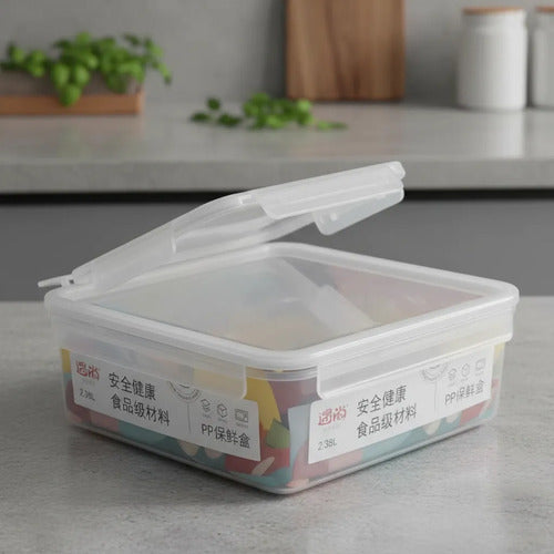 Recipiente Contenedor Hermetico Plastico Valvula 2.38l 24cm Blanco