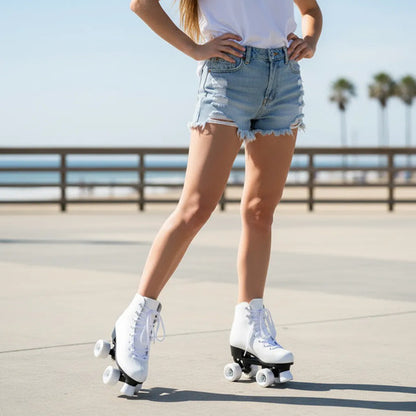 Patines Artísticos 4 Ruedas Abec-7 Bota Acolchada Blancos 38 54 Mm Blanco