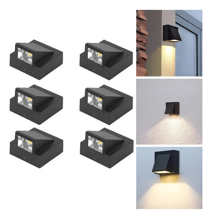 Set X6 Foco Pared Aplique Exterior Lampara Jardin Luminaria