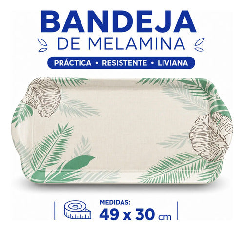 Bandeja Servir Melamina Rectangular 49x30cm Alimentos Hogar Beige