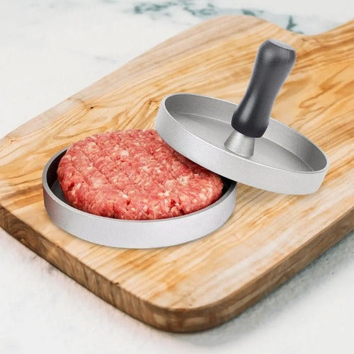 Molde Para Hamburguesas De Metal Individual 11.9x11.9x1.8 Cm Plateado