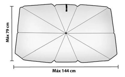 Parasol Parabrisas Forma De Paraguas Para Auto