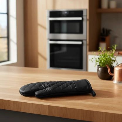 Guante Manopla Cocina Horno Térmico Algodón Aislante 36x18cm Negro