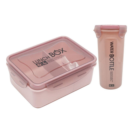 Lonchera Vianda Con Tenedor Y Vaso Plastico Varios Colores
