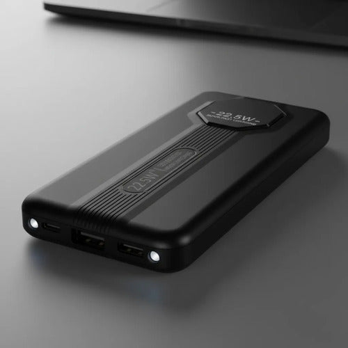 Power Bank 10000mah 22.5w Cables Integrados Carga Rápida Negro