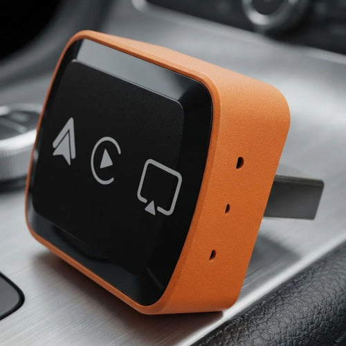 Adaptador Carplay Android Auto Inalámbrico Bluetooth Wifi Naranja