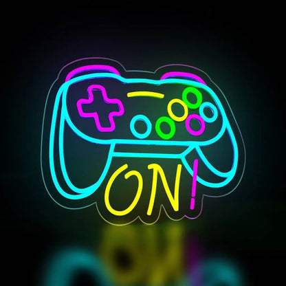 Letrero Cartel Neon Joystick On Gamer Pared Habitacion Usb Multicolor
