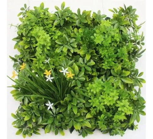 Jardin Panel Hojas Artificiales Decorativo Plastico 50cm Verde