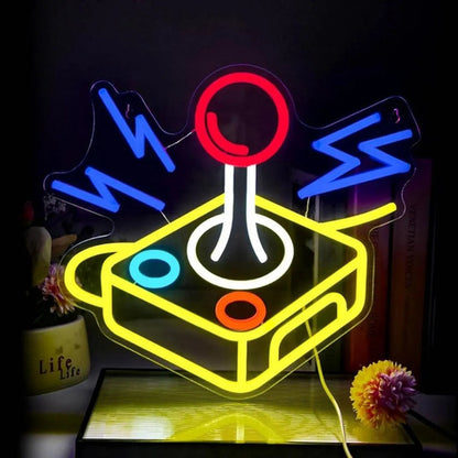 Letrero Neon Arcade Joystick Gamer Habitacion Decoracion Usb Multicolor