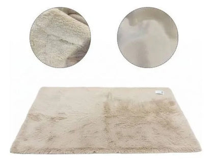 Alfombra Decorativa Afelpada Suave Base Gamuza 50x80cm 80 Cm 50 Cm Beige