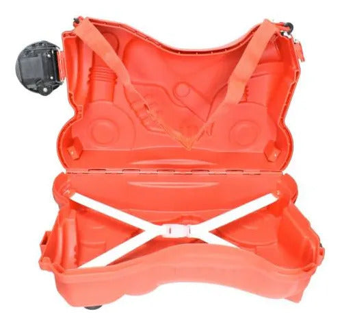 Andador Valija Infantil Moto Ruedas Correa Ajustable Viaje Rojo